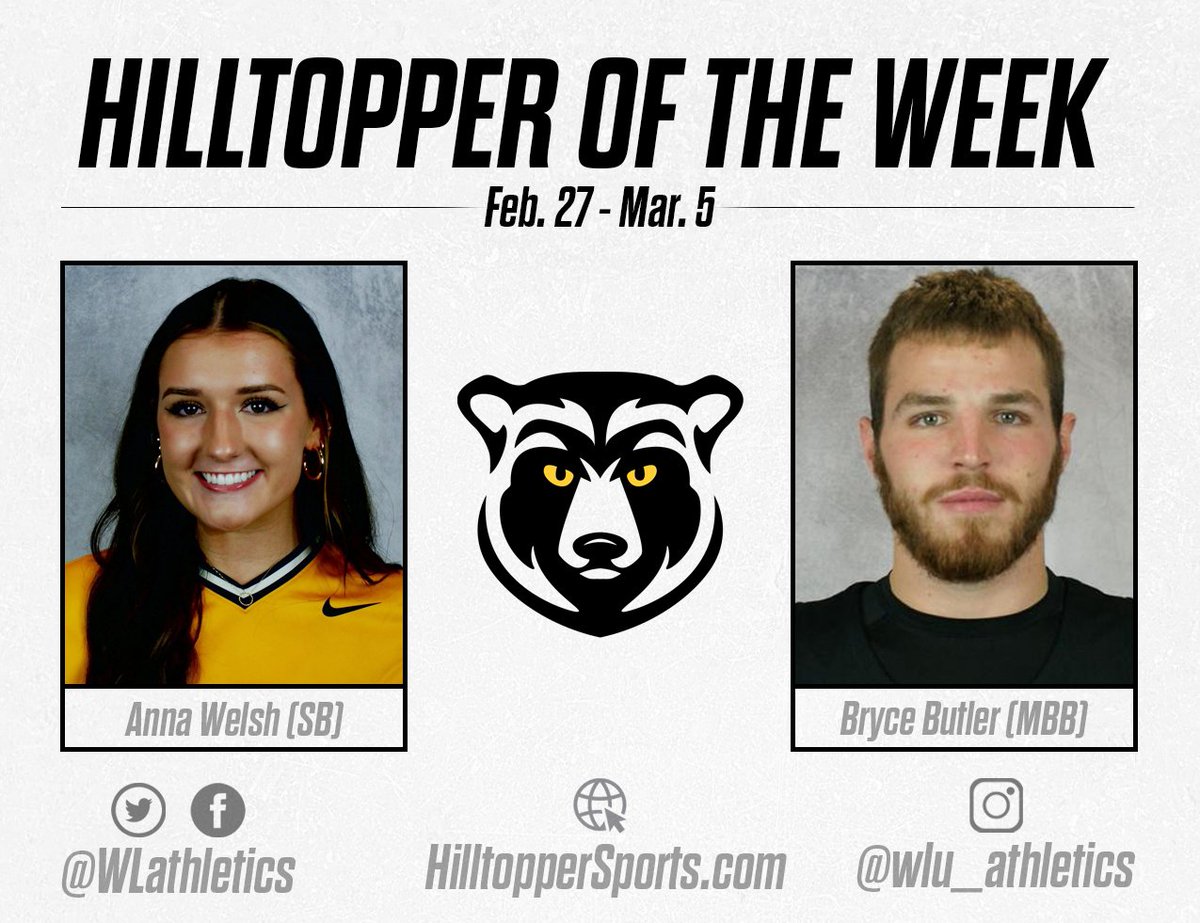 WLathletics's tweet photo. 𝑯𝒊𝒍𝒍𝒕𝒐𝒑𝒑𝒆𝒓𝒔 𝒐𝒇 𝒕𝒉𝒆 𝑾𝒆𝒆𝒌

Anna Welsh (@WLU_Softball)
📰 https://t.co/72D3yDBNAl

Bryce Butler (@WLU_Hoops)
📰 https://t.co/JxMcEYnM3w

#GoWLU https://t.co/6or4Ew22tW