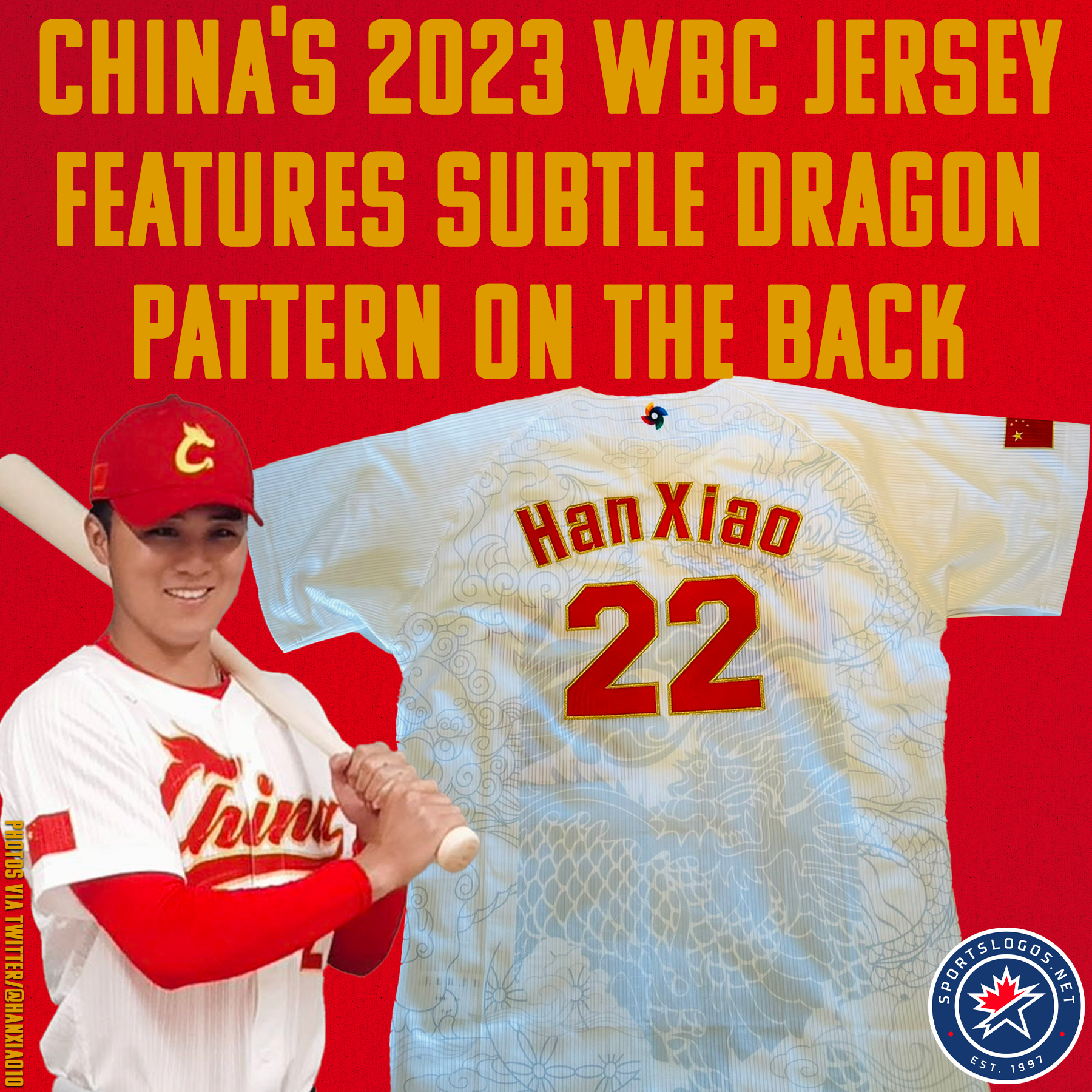 Chris Creamer  SportsLogos.Net on X: Check out the dragon pattern on Team China's  2023 World Baseball Classic uniforms 🇨🇳⚾️ 🐉 #WBC #WBC2023 (photos via  @hanxiao10)  / X