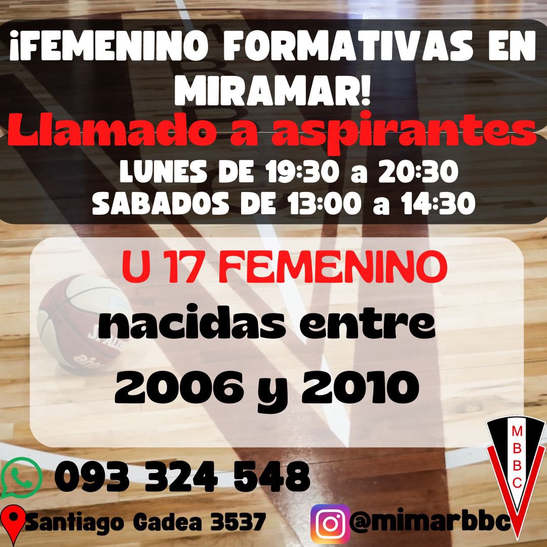 Hola!! Nos ayudan mucho compartiendo para que siga creciendo el basket femenino en Uruguay 💪🏻💜
<a href="/MiramarBBC/">MIRAMAR Basket-Ball Club 🦍</a>