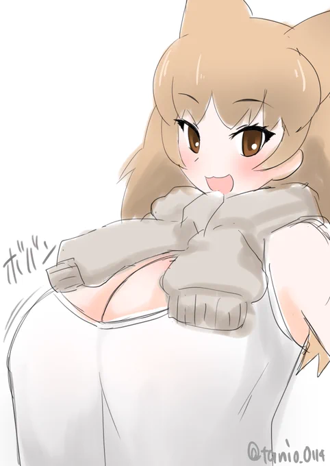 仕事前の30分でオグロスナギツネちゃん落描き 