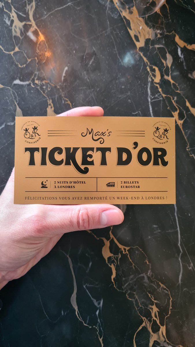 QKConfiserie's tweet photo. Je vous jure que j'ai fait ça.
Si vous trouvez 1 des 5.
C'est le wkd à Londres de gagné...
Max's golden tickets.
Par ici : https://t.co/64XvGz35bS https://t.co/XHo15MvYmX