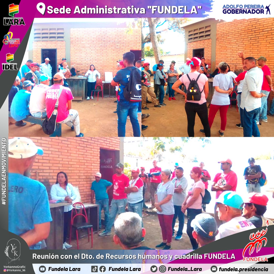 #6Mar #Temprano todo el equipo de cuadrilleros y cuadrilleras FUNDELA en Movimiento es orientado por la Jefa de RRHH <a href="/Johanna97107378/">Johanna</a> con la finalidad de socializar cada una de las atenciones y beneficios.

<a href="/AdolfoP_Oficial/">Adolfo Pereira Gobernador</a> <a href="/MervinMaldonad0/">Mervin Maldonado</a>
<a href="/Miguelangel_gch/">Miguel González</a> 
#SomosLosDeChávez