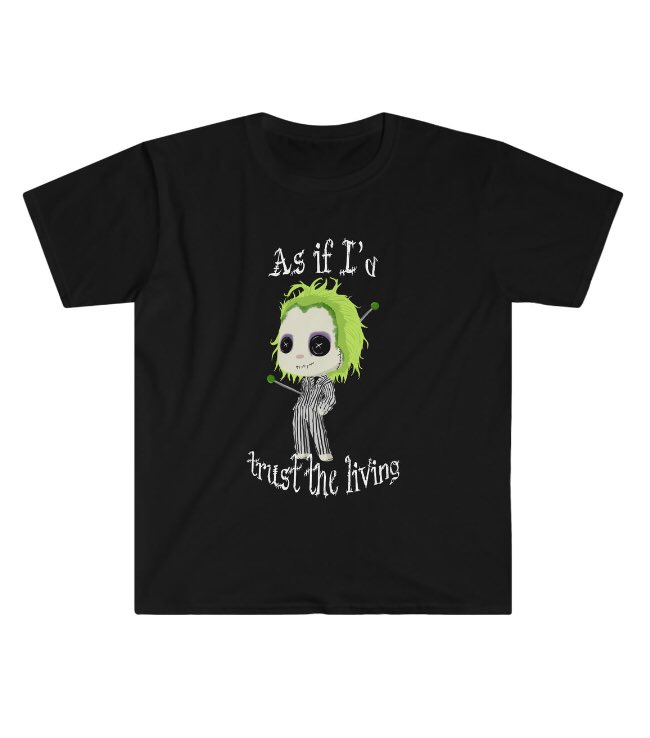 bookishqueenart's tweet photo. Beetlejuice! Beetlejuice! Beetlejuice! 💚🖤💚🖤
This print on demand design is now in my shop (link in bio) #beetlejuice #nevertrusttheliving #darkhumor #fandom #goth #gothgirl #horrorlover #horrorcommunity #horrorlife #horrornerd #horrorfan #horrorart #horrorshirt #shirtshop https://t.co/q2mG8nNBWs
