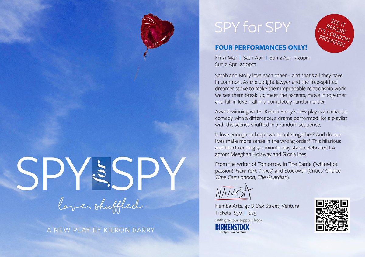 TeamAkersLtd's tweet photo. As you know, we’ll be producing our first play this Summer, Spy for Spy by the brilliant Kieron Barry. This will be a co-production with the excellent 
@featherprod and run for a limited time, but- if you’re in or around the Los Angeles area, you could see it first! https://t.co/RKgYKpWGjn