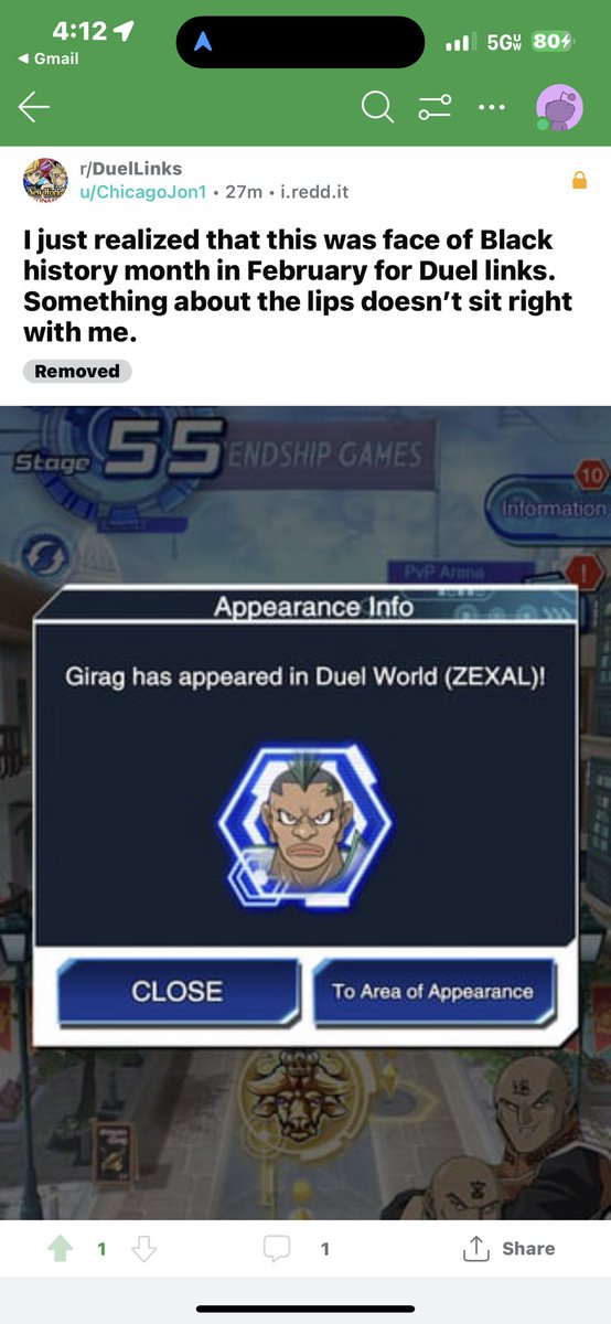 chicagojon0's tweet photo. Got banned for pointing out racism image. On a #duelinks Reddit #YuGiOhDuelLinks #yugioh 🤣🤣🤣 https://t.co/U5ql3zTgY8