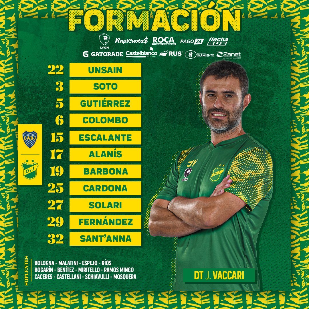 ClubDefensayJus's tweet photo. 🏆 #TorneoBinance 2️⃣0️⃣2️⃣3️⃣

📋✅ Formación confirmada

¡Así forma el halcón de Varela! 

#ElOrgulloDeSerDefensa 💚💛💚 https://t.co/T2DiB5a7ij