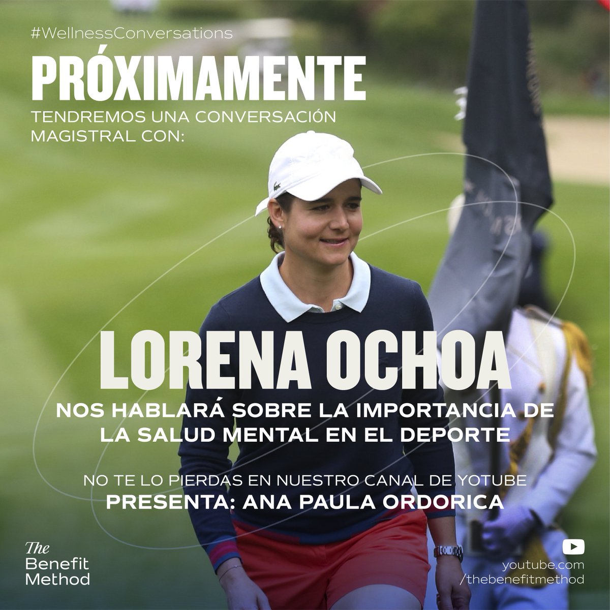 Benefit_Method's tweet photo. 🏌️ @anapordorica platicará con @LorenaOchoaR  sobre la importancia de la salud mental en deportistas de élite, un tema que ha sido ignorado a lo largo de la historia del deporte profesional. 🏌️
¡Quédate atento a nuestro canal de YouTube! 
#wellnessconversations #Golf https://t.co/PSK7VzHn5a
