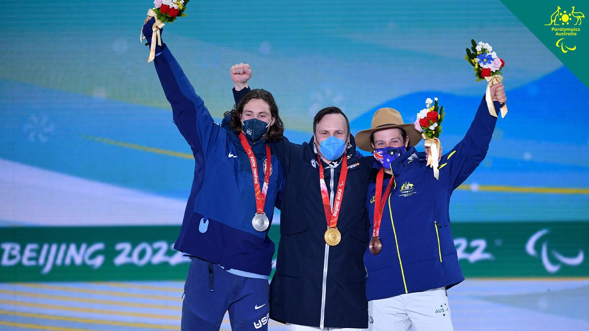 #OnThisDay last year #ParaSnowboard superstar @BenTudhope crossed the finish line for Bronze in the SBX at the @Beijing2022 Winter @Paralympics 🥉 

#Beijing2022 #WinterParalympics #AusParalympics #ParaSnowboard #ParaAlpine #ParaSnowSports @SnowAust