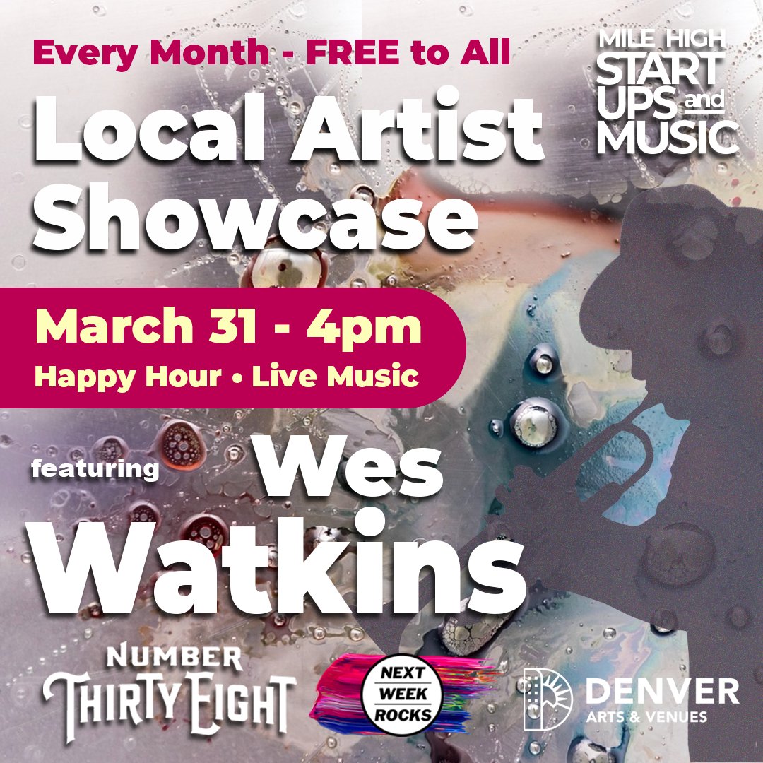 Come our for free music, drinks and community the last day of March! Best day of the month with Wes Watkins and Denver's startup family. Friday March 31, 4pm. StartupsAndMusic.com See you there! buff.ly/3yfKNl6 #startups #denverlocalmusic
