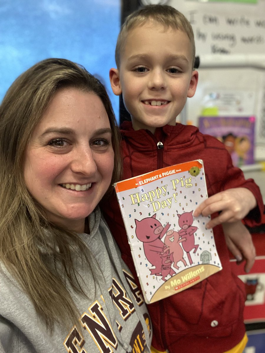 Today’s guest reader was one of my favorite people… my son! Love that he could pop in and surprise my kindergarteners today! #futureLaker #MarchIsReadingMonth @gretchkostars