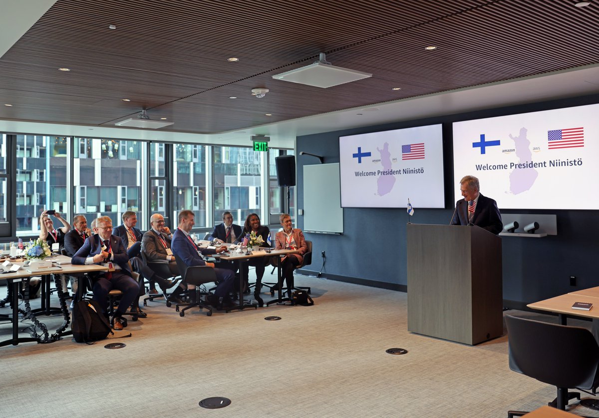 Topical discussions today at the <a href="/Microsoft/">Microsoft</a> and @Amazon Headquarters on the need to increase technology cooperation across the Atlantic.