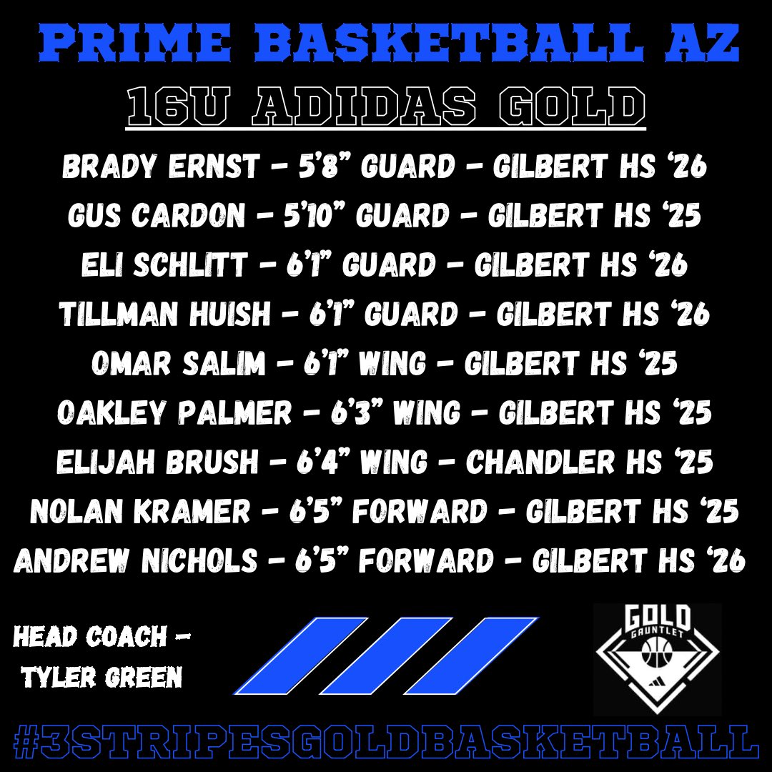 Adidas Gold Rosters &amp; Event Schedule for the Spring… The Show Goes on 🔵⚪️ #ThePrimeWay
