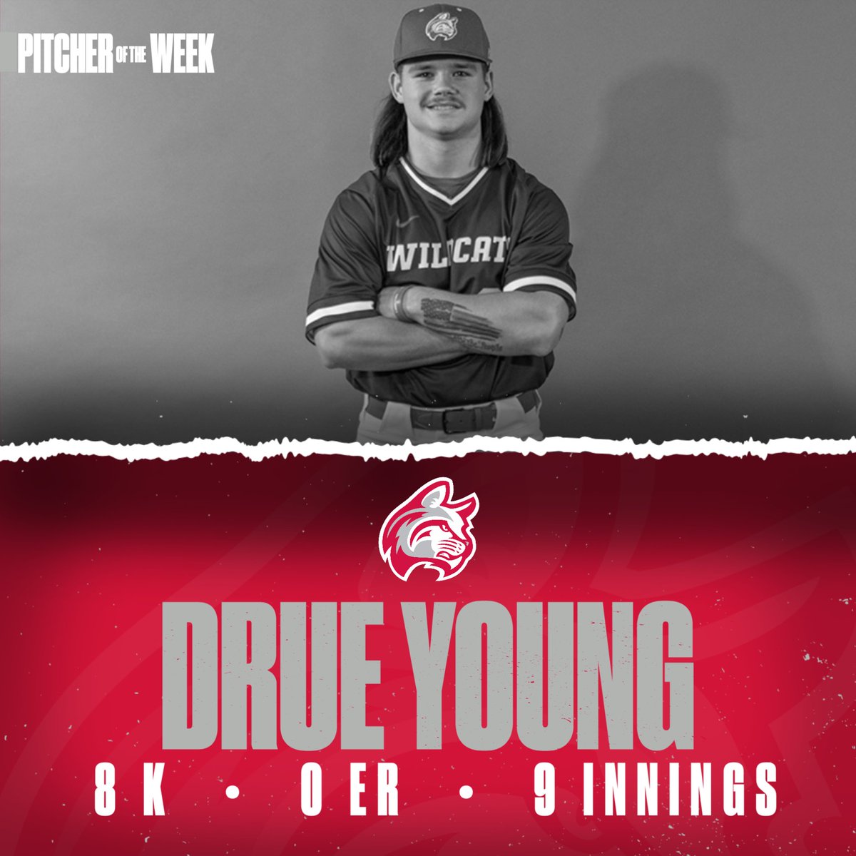 indwesbaseball's tweet photo. Drue Young is your Crossroads League Pitcher of the Week! The sophomore pitcher fanned 8 batters and didn't allow a run, pitching a complete game against Grace in a 16-0 victory! https://t.co/woN6Ze2alA