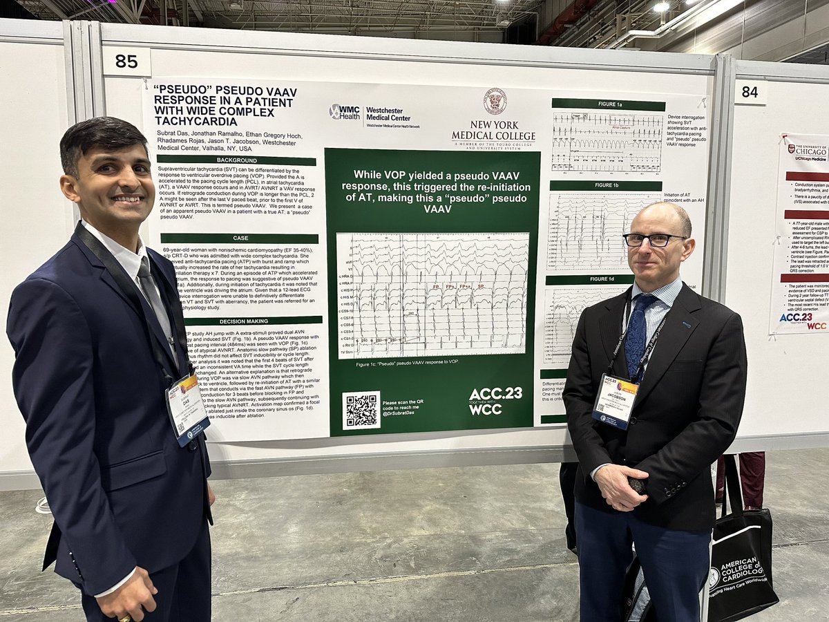 It was a great learning experience preparing and presenting this complex clinical case in #EPeeps 
Thanks to the wonderful mentors <a href="/DrRhthm/">Jason Jacobson</a> and <a href="/seiiwaiEPmd/">Sei Iwai</a> for their support and guidance!
#ACC2023 #ACCFIT