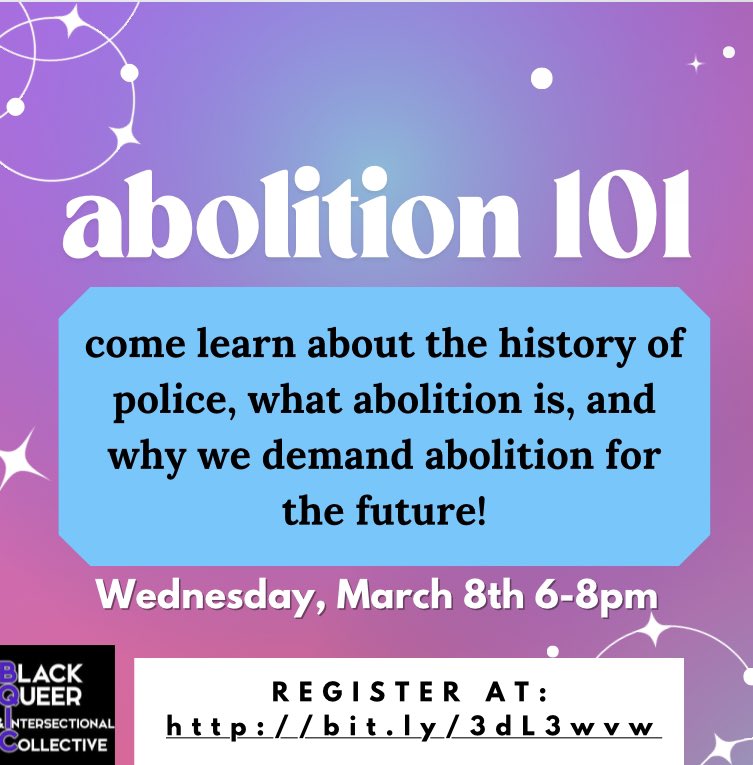 BQIC_Ohio's tweet photo. Our Abolition 101 training is happening this Wednesday March 8th from 6-8pm! This training is required for all prospective BQIC members, make sure to slide thru !! We hope to see you there 🖤 https://t.co/RiAimszdac