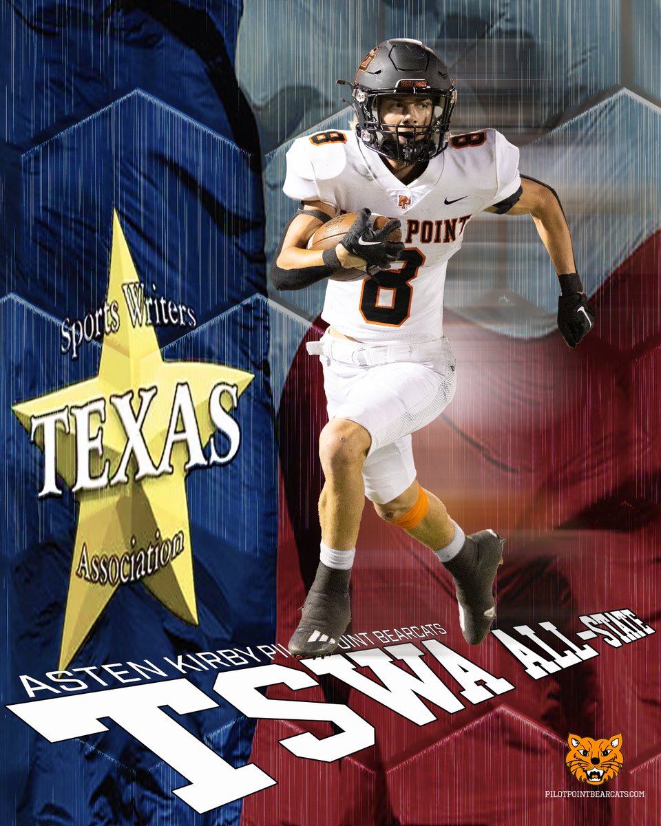 Congratulations <a href="/AstenKirby/">Asten Kirby</a> for being named 2nd Team All-State by the Texas Sports Writers Association  #wearethebearcats

<a href="/ProfessorDiggs/">Matt Diggs</a> <a href="/Dtigers6685/">FridayNightHeroes</a> <a href="/FridayNghtGlory/">Friday Night Glory</a> <a href="/GrantandTerry/">Sideline To Sideline</a> <a href="/DenCoGridiron/">DenCo Gridiron</a> <a href="/NTXHSFB/">𝑺𝒉𝒊𝒏𝒆 </a> <a href="/CoachMarsh22/">Coach Travis Marsh</a> <a href="/sports_drc/">DRC Sports</a> <a href="/dctf/">Dave Campbell's — TexasFootball.com</a> <a href="/JohnFields0/">John Fields</a>