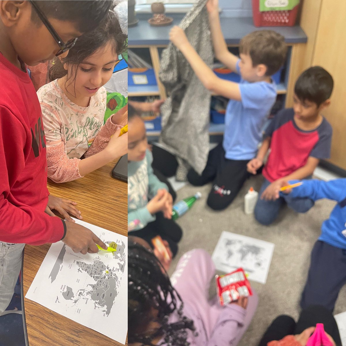 Today we made global connections by identifying the countries where everyday goods come from.