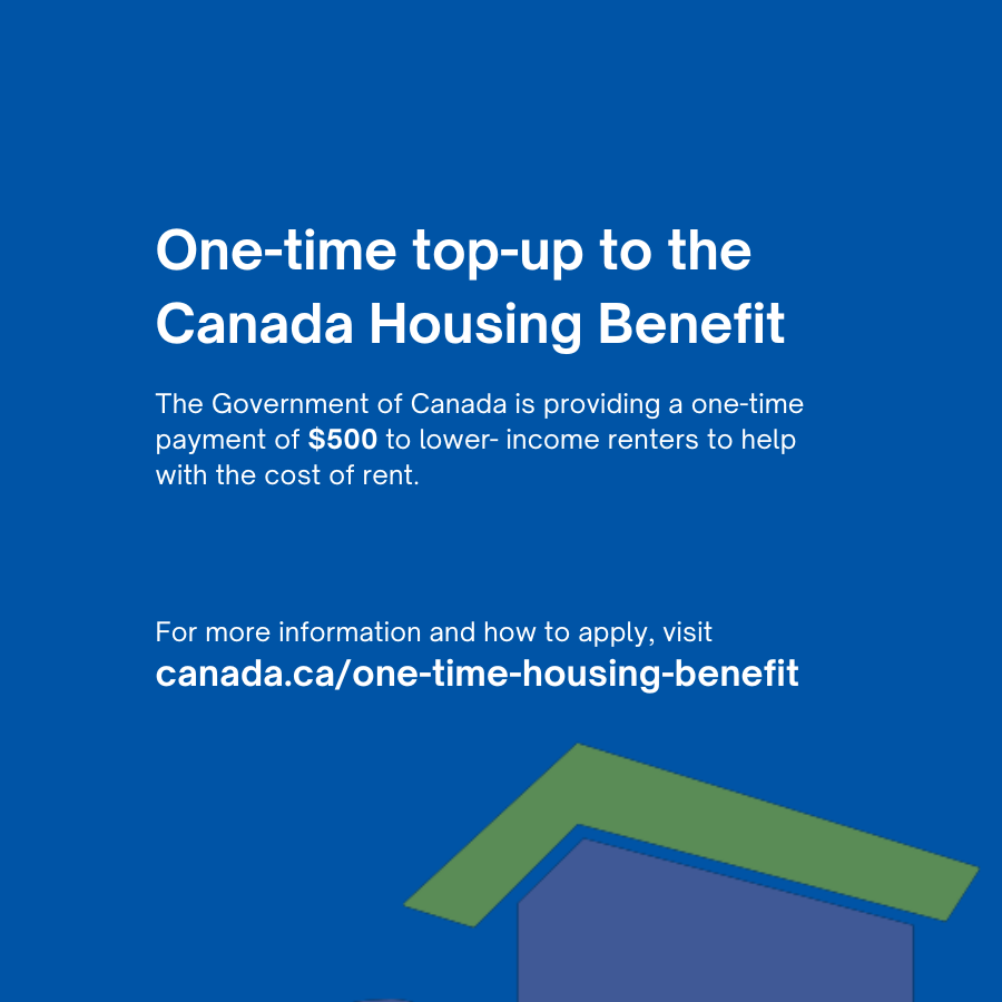 Housing affordability is key for children's health and wellbeing. 

A one-time payment of $500 from the Government of Canada is available to lower-income renters to help with the cost of rent. Deadline is March 31.
Find out more: canada.ca/one-time-housi…

#RentSafe