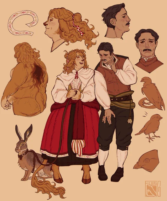 new friends... moustache guy is basilisk, the other is a forest nymph (skogsrå)! 