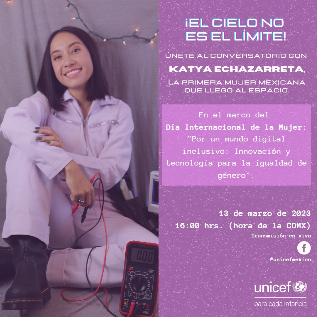 Si conocen niñas o adolescentes les comparto esta invitación para ellas 💜 Van a tener la oportunidad de escuchar de <a href="/katvoltage/">Ing. Kat Echazarreta</a> en un live! Es importantísimo reconocer la participación de niñas, adolescentes y mujeres en las disciplinas STEM y quien mejor para hablarlo que Katya