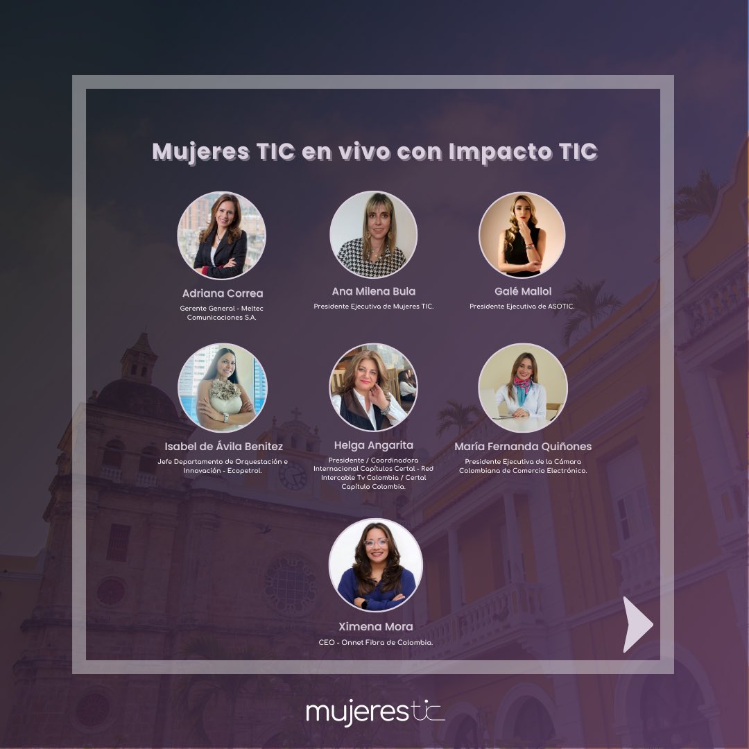 MujeresTIC_Col's tweet photo. 🌐 ¡Mañana inicia #AndinaLink2023!

👇💡No te pierdas los foros en los que nuestras asociadas estarán participando como panelistas. Es un honor estar representadas por este grupo de mujeres de lujo y líderes del sector #TIC de 🇨🇴.

🙌 Gracias @andinalink por la invitación. https://t.co/ImKZISLHDQ
