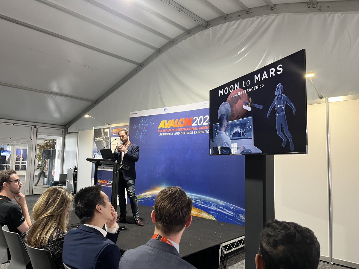 It was great to present the work that <a href="/raytracer_co/">RAYTRACER</a> has been doing, including a world first underwater VR neutral buoyancy system and robotics command and control at #Avalon2023 thanks to the ongoing support from <a href="/AusSpaceAgency/">Australian Space Agency</a> 
<a href="/spaceindustryoz/">Space Industry Association of Australia</a> 
<a href="/AustGovernment/">australiangovernment</a>