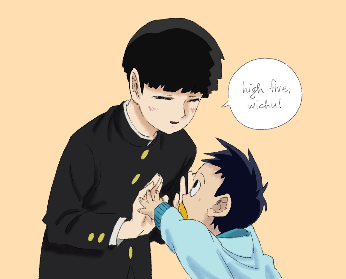 "High five, Wichu!" Agegap!Kagebros. Mob (15) plays with baby Ritsu (1) 😭👐💙💙💙💙 