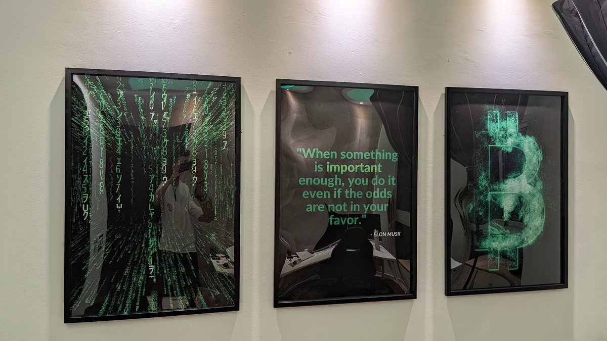 Neo__One_'s tweet photo. Even it's mirroring a bit, still love my new design for the office.
Thank you @elonmusk !

#matrix #elonmusk #odds #bitcoin #crypto https://t.co/1dNuhGLMDw