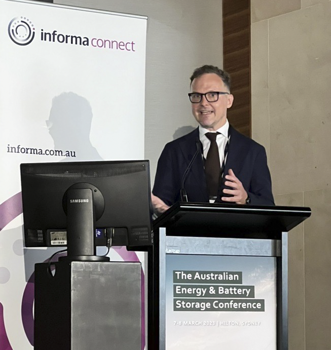 the_AEMC's tweet photo. @the_AEMC Commissioner Tim Jordan today at the Australian Energy &amp; Battery Storage Conference: 

"Innovators and technologists continue to bring seemingly impossible ambitions within our reach – and there’s capital to support it."

Full speech: https://t.co/jWTChD7q8p https://t.co/CCOAt7ZED6