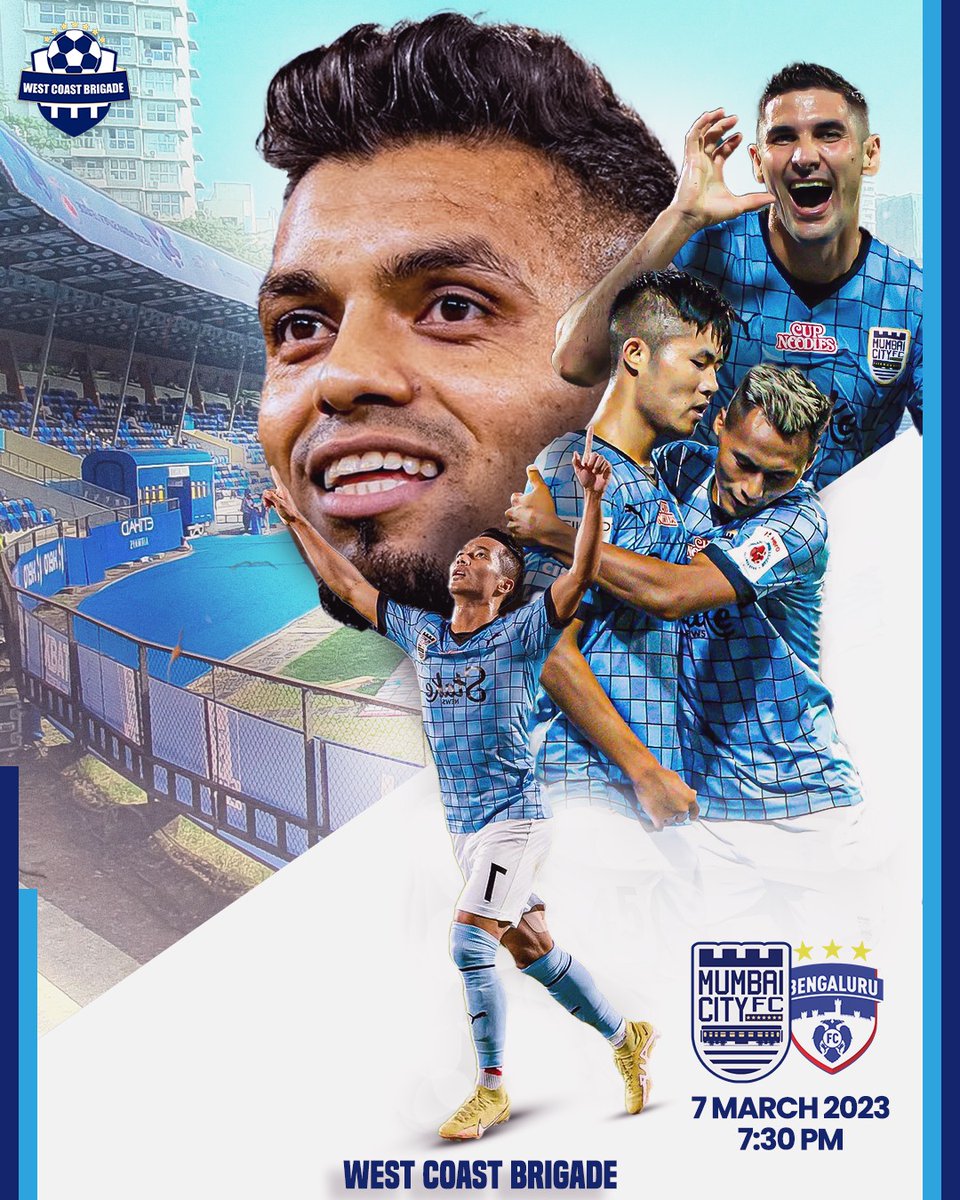 WCBMumbai's tweet photo. 🥁 𝗠𝗮𝘁𝗰𝗵दिवस! 🥁

And the first step towards 𝐆𝐋𝐎𝐑𝐘 starts here as the mighty #Islanders take on Bengaluru FC in the first leg of the Semi final 🔜 🏆 

𝑳𝒆𝒕'𝒔 𝒈𝒐 𝑴𝒖𝒎𝒃𝒂𝒊!💙💪🏻

#AamchiCity #TrophyLekeAa  #Fightforthecity #MCFCBFC https://t.co/BhCRI2ZAfm