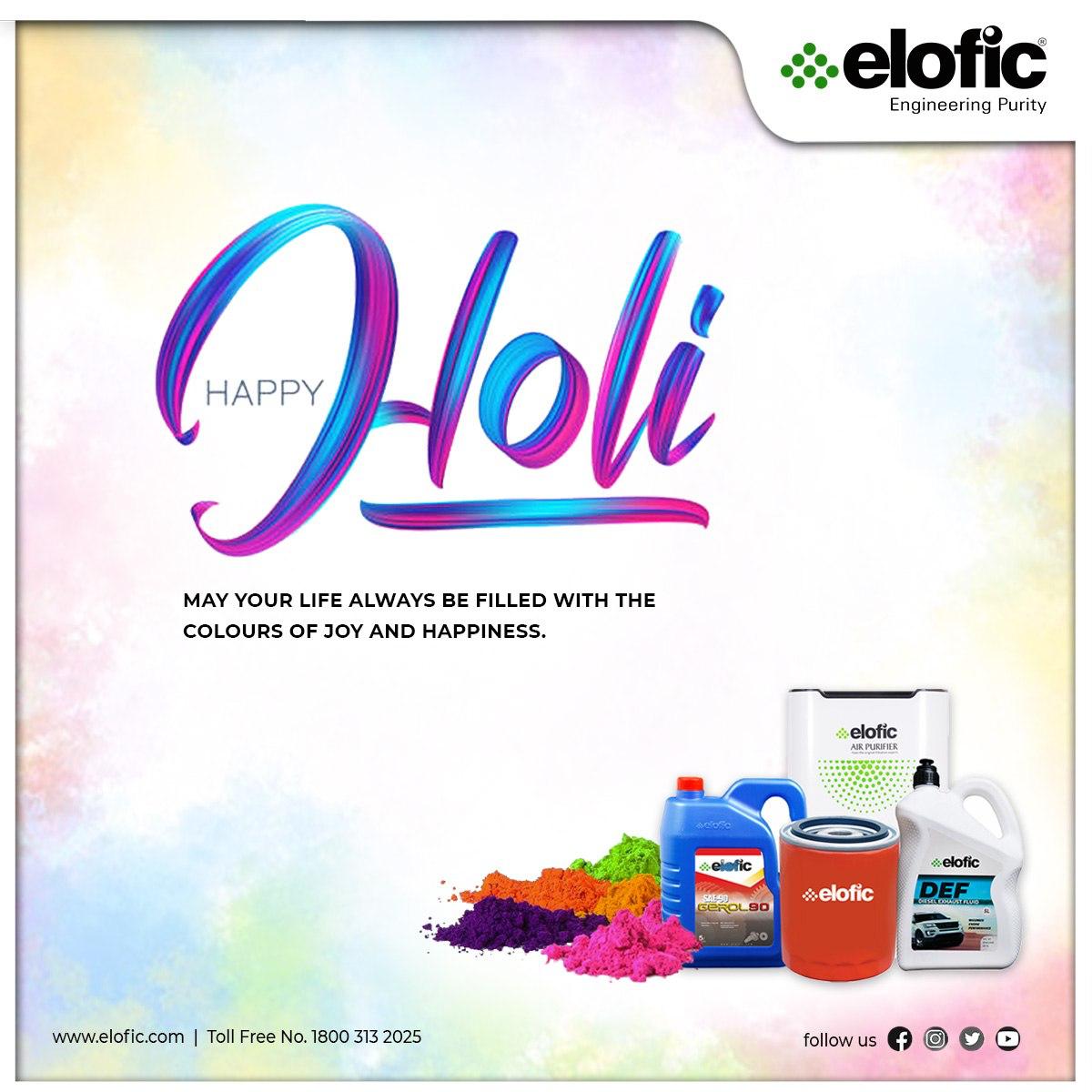 EloficLimited's tweet photo. Wishing you all a colorful and joyous Holi!
.
.
#holi #elofic #filters #automotive #safeholi https://t.co/EiiAdSeX7L