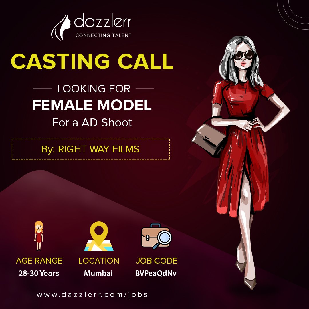 dazzlerrHQ's tweet photo. Required Delhi/NCR-based Female Model for a Clothing Brand AD Shoot
.
.
.
https://t.co/iwRbpP9ovE
.
.
.
#FemaleModel #WomensFashion #femaleFashion #ModelLife #FemaleBeauty #femaleModeling #feMalePhotography #FitModel #Handsome #FitnessModel #CastingCall #Audition #ModelingAgency https://t.co/fTjxIEEfqC