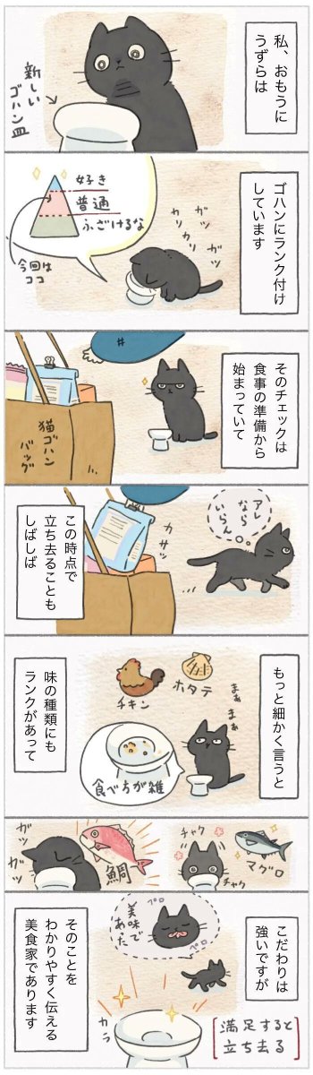 味にうるさい猫の見極めは準備段階から。本日の食事の格付けも手厳しい…【連載】ねこ連れ草 268話め|ねこのきもちWEB MAGAZINE https://t.co/ZUEBi4m5Fr