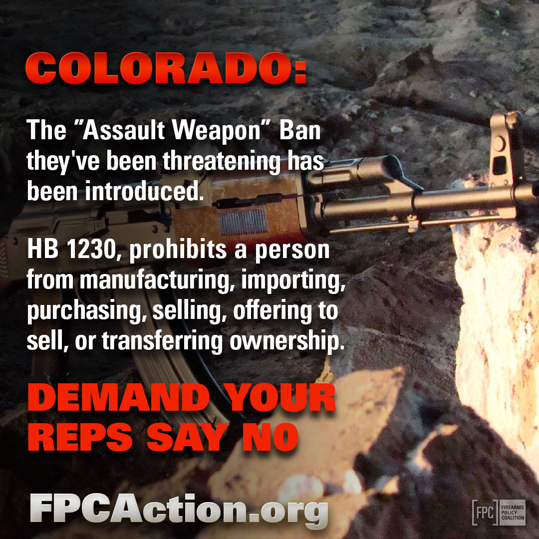 gunpolicy's tweet photo. Colorado:

The Disarmament Regime has filed an "Assault Weapon" Ban.

This bill can be defeated, but only if YOU speak up now.

Tell your reps to reject this madness at https://t.co/zDNpa324R5. https://t.co/ntXlyaHQyA