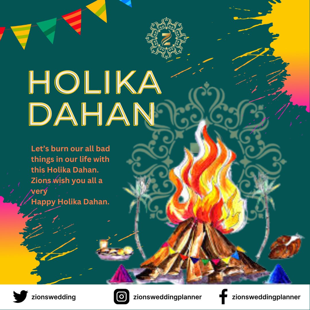 zionswedding's tweet image. Let’s burn all bad things in our life with this Holika Dahan. Zions wish you all a very
Happy Holika Dahan.

#HolikaDahan #Holi #weddingdesigner #intimatewedding #weddingmakeup #babyshower #rusticwedding #bridesmaids #outdoorwedding #zionsweddingplanner