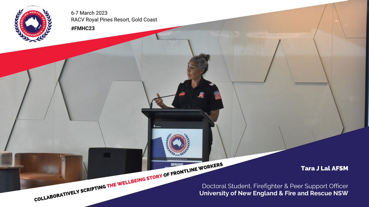 Tara J Lal AFSM will present the results from her doctoral research which aims to understand and explore the experiences of firefighters exposed to suicide in their personal and professional lives. #FMHC23