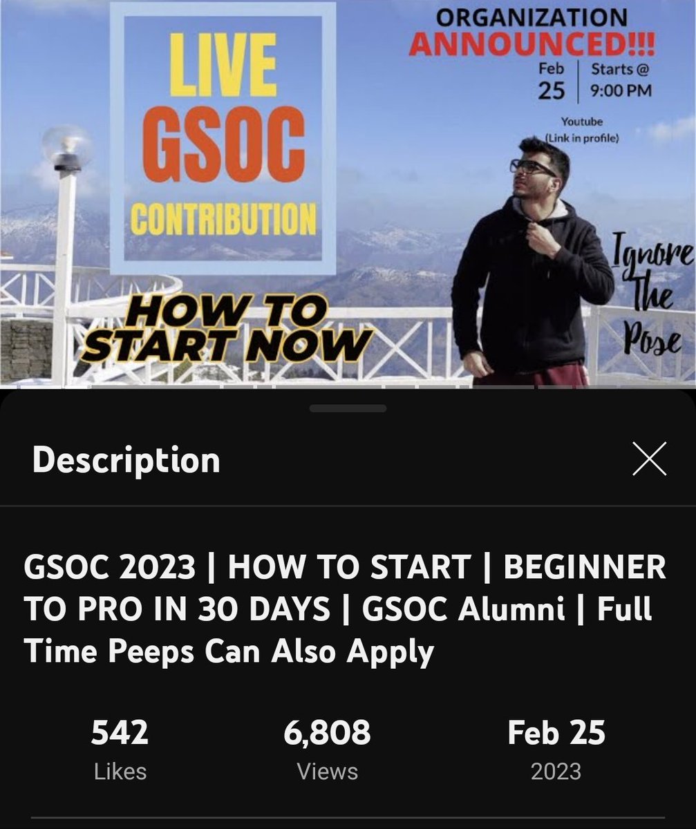 Rahul2240's tweet photo. @GoogleOSS has announced GSoC 2023 organizations.

I have created a video to explain how to pick an organization, approach a mentor and contribute to open source.

It got almost 7000 views in 10 days. Do watch the video. https://t.co/nD7M8dFhBe