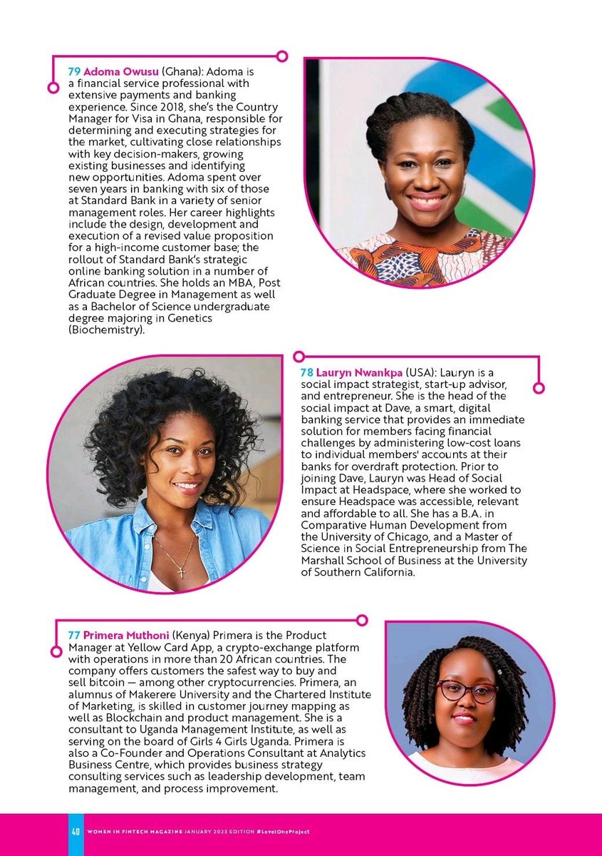 With technology, myths became reality.

Check out the Women In FinTech Magazine January 2023 Edition #LevelOneProject: bit.ly/3WExeFk

#IncludeEveryone