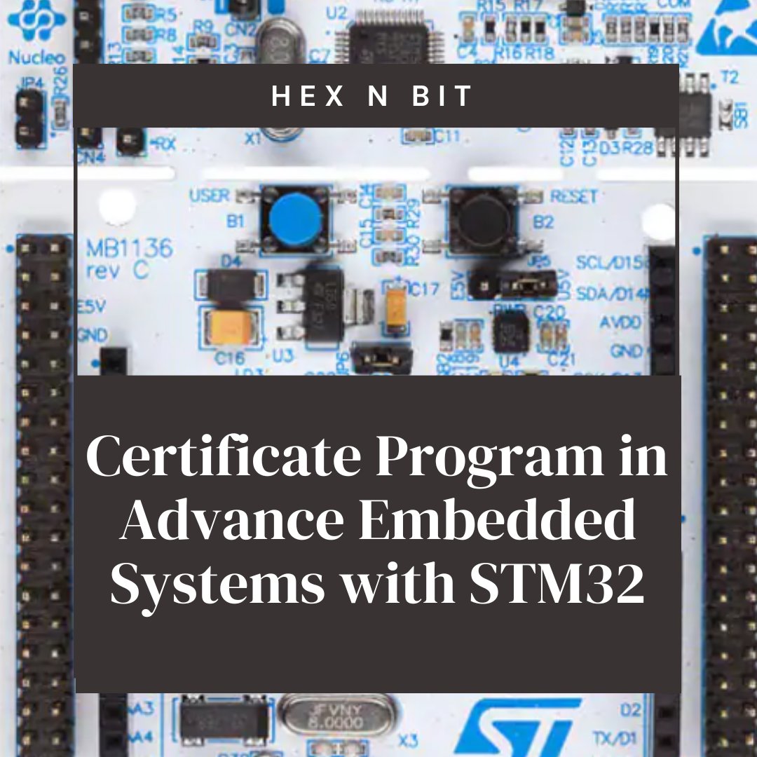 Want to learn all about the STM32 Microcontroller? 🦾
Your search ends here. 🥳

We have prepared a full-length Certificate Program in Advance Embedded Systems with STM32

Click here: lnkd.in/gm-xNXVd

For more information call/text :
✅ +91 9311124664 

 #hexnbit  #stm32