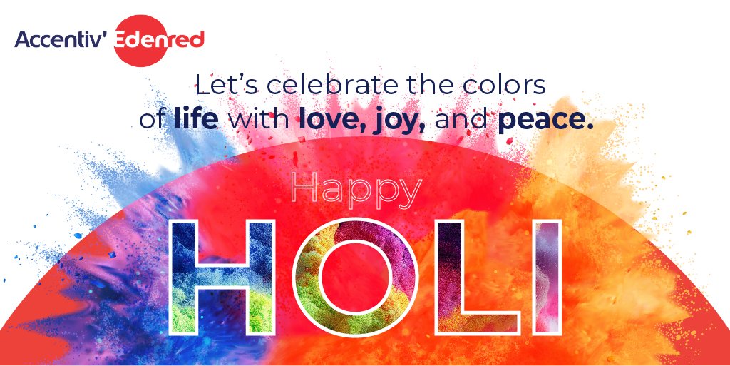 EdenredInd's tweet photo. Accentiv Edenred wishes you all a happy and Safe Holi!
#accentive #edenred #holi #happyholi #holifestival #india #festival #festivalofcolors #indianfestival #digitalrewards #ticketexpress #vouchers https://t.co/X4JL0hVF9r
