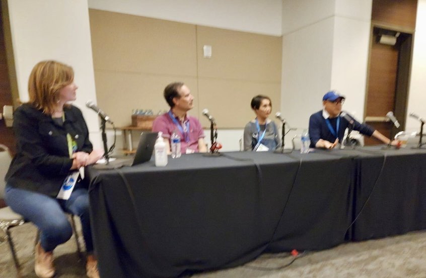 angiemahalik's tweet photo. It was an honor to moderate the @NTTBFest Telling Our Stories panel with the fabulous @staceyleeauthor @loversdiction @dsantat - if you haven’t read their newest books, you MUST! #NTTBF23 https://t.co/oZ7eQQ9xbh