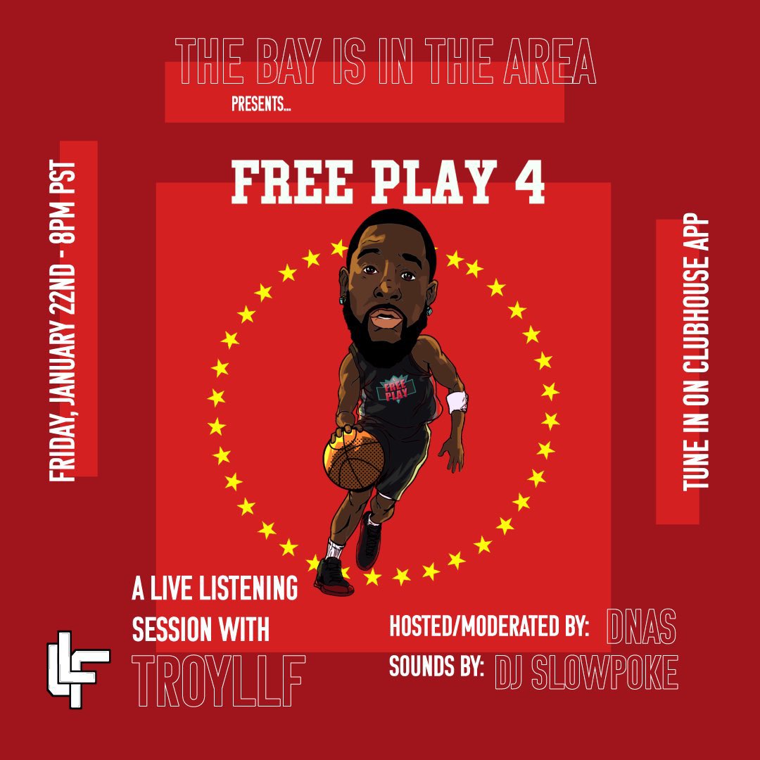 TroyLLF's tweet photo. Full listening sessions on Clubhouse to roll out #FreePlay4 what a time 🏁🤞🏾 https://t.co/rcSxZ12okN