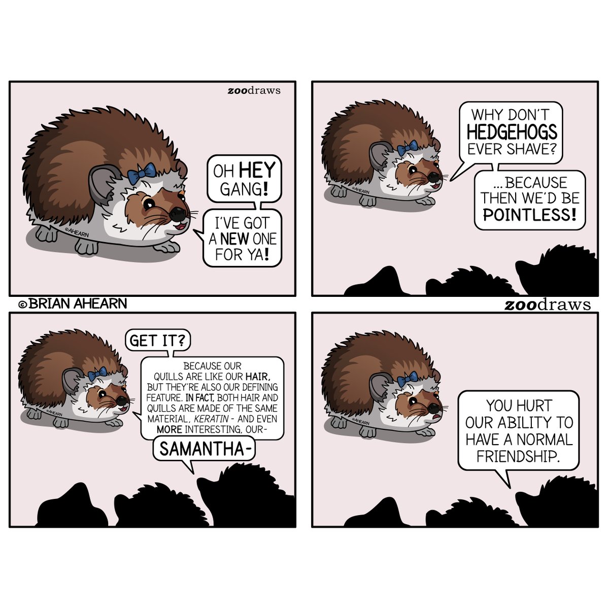 Zoodraws's tweet photo. ✨NEW COMIC🦔 It's me at every party. And you know, everywhere else🙃
#ifeelseen #relatablecomic #wholesome #cutehedgehog #cuteanimals #pygmyhedgehog #pygmyhedgehogsofinstagram #hedgehoglover #hedgehoglife #hedgehogcommunity https://t.co/2jl1wCvwRQ