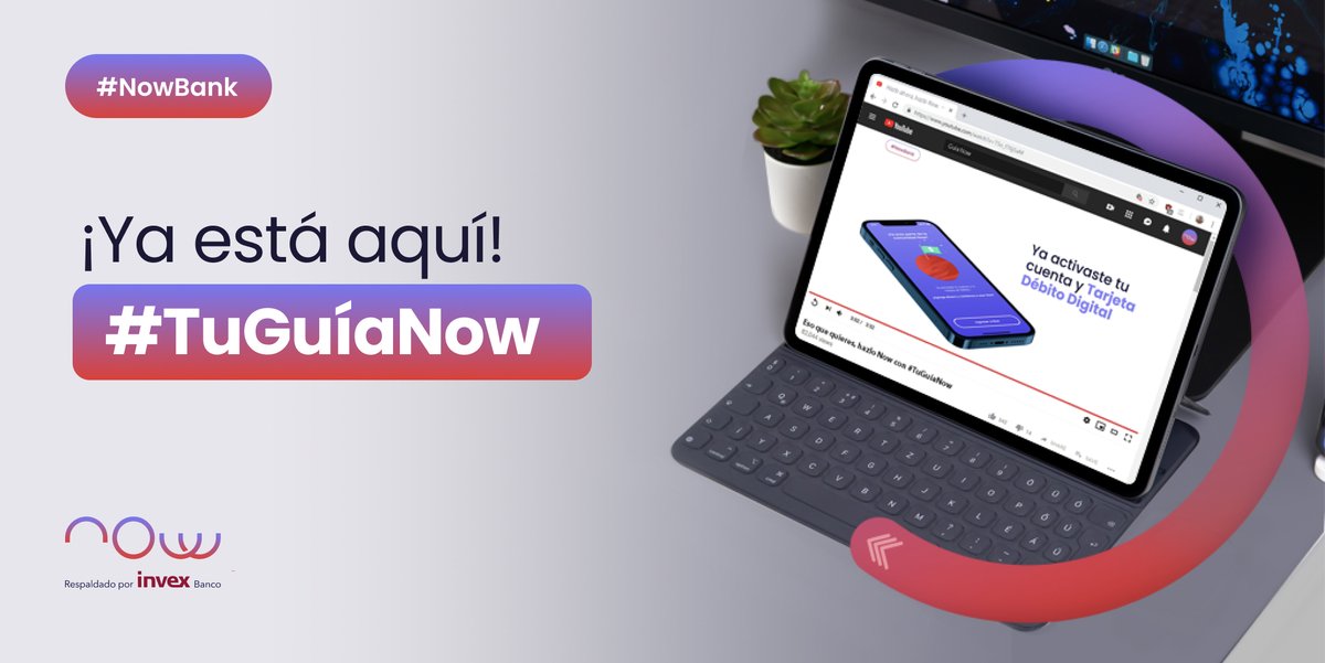 NOWBank_mx's tweet photo. Explora nuestro nuevo canal de YouTube, ¡la mejor forma de aprender todo lo relacionado a Now!
Tutoriales, consejos y más para que los #Nowers resuelvan sus dudas e inquietudes.
¡Visítanos y suscríbete!
👉🏻 https://t.co/QK68vGszZS
#NowBank #TuGuíaNow #MiNow #NowMéxico https://t.co/BUzj5w5vZg