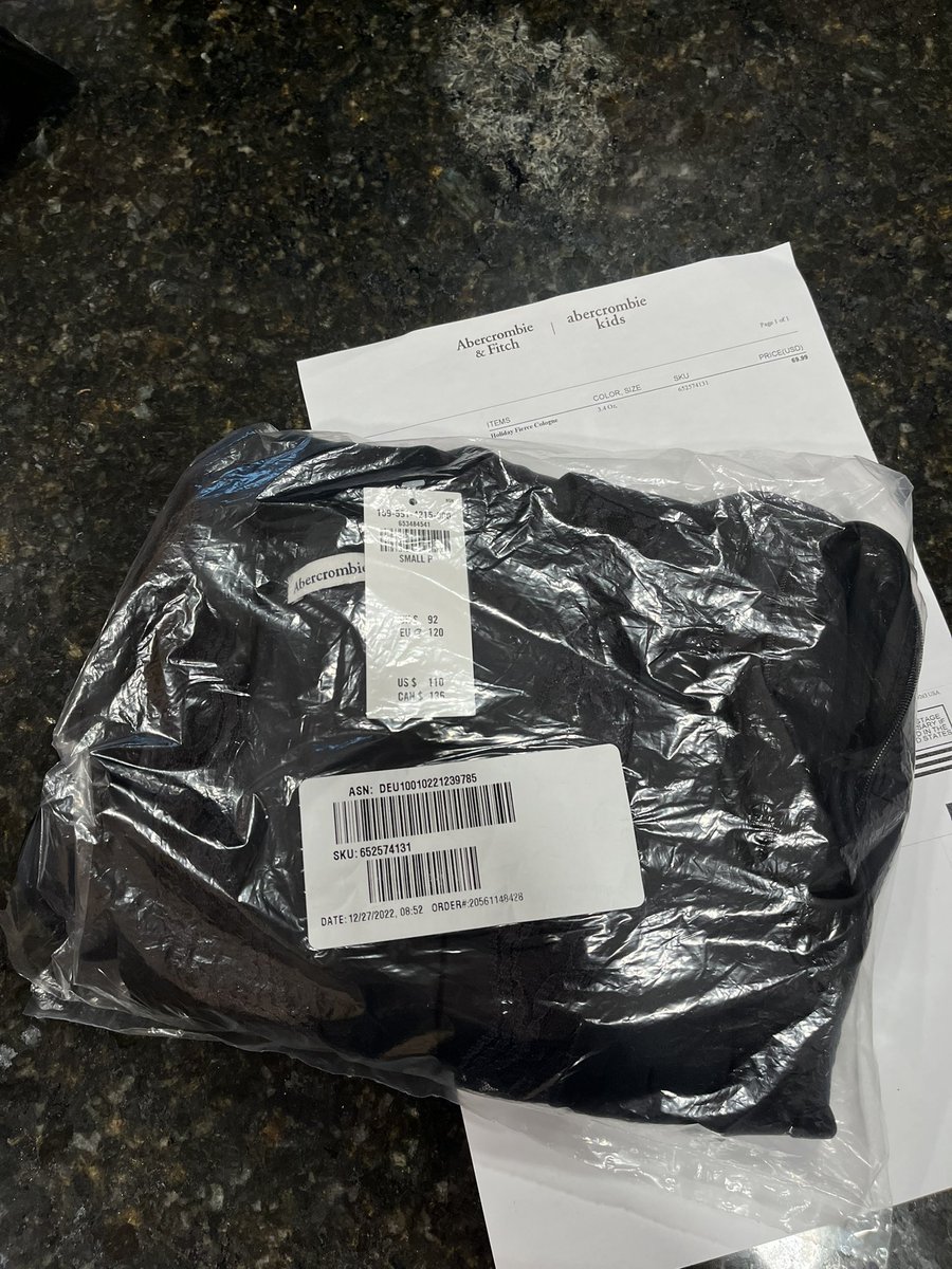 spunkymsp's tweet photo. When you order new men’s cologne and @Abercrombie sends you a woman’s top instead. Honestly, how on earth does something like this even happen in 2023? https://t.co/Z7KTLbIV7Y