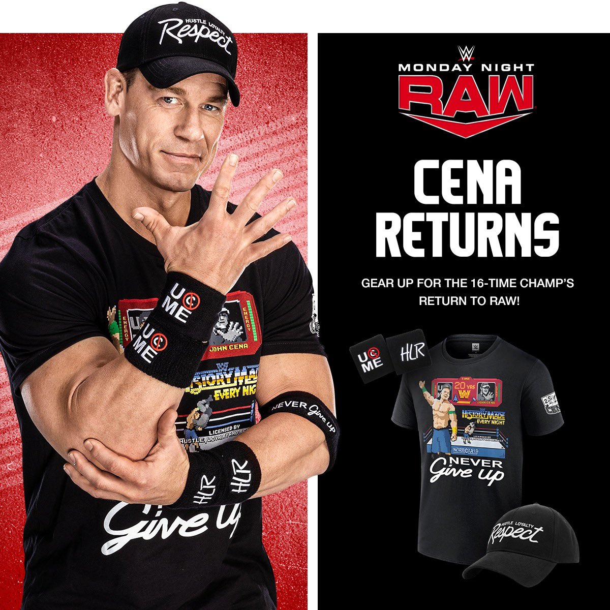 WWEShop.com on Twitter: "Cena Returns to RAW! Celebrate the arrival of the 16x Champ at #WWEShop