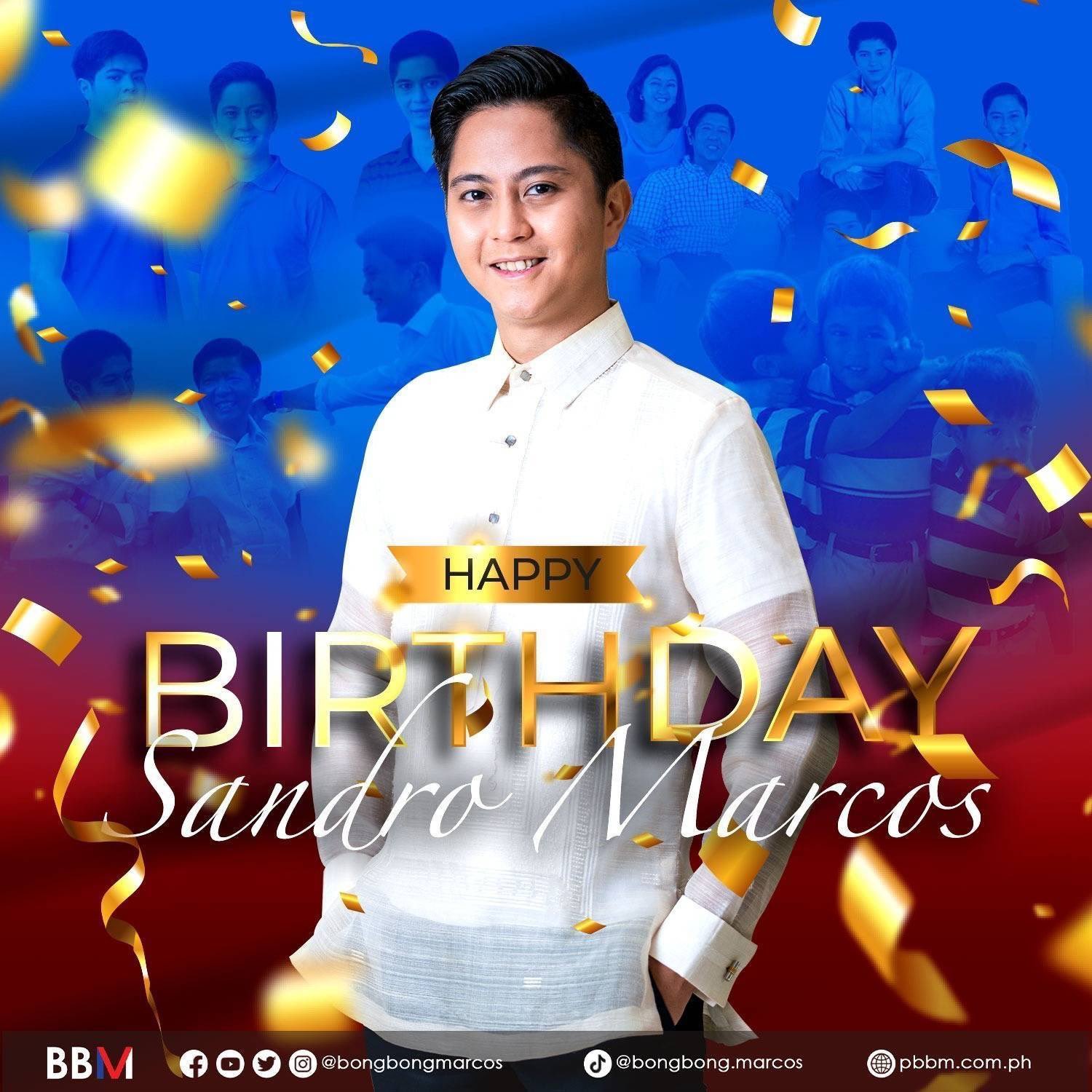 Bongbong Marcos on Twitter: “Happy Birthday, @sandromarcos7! We have no