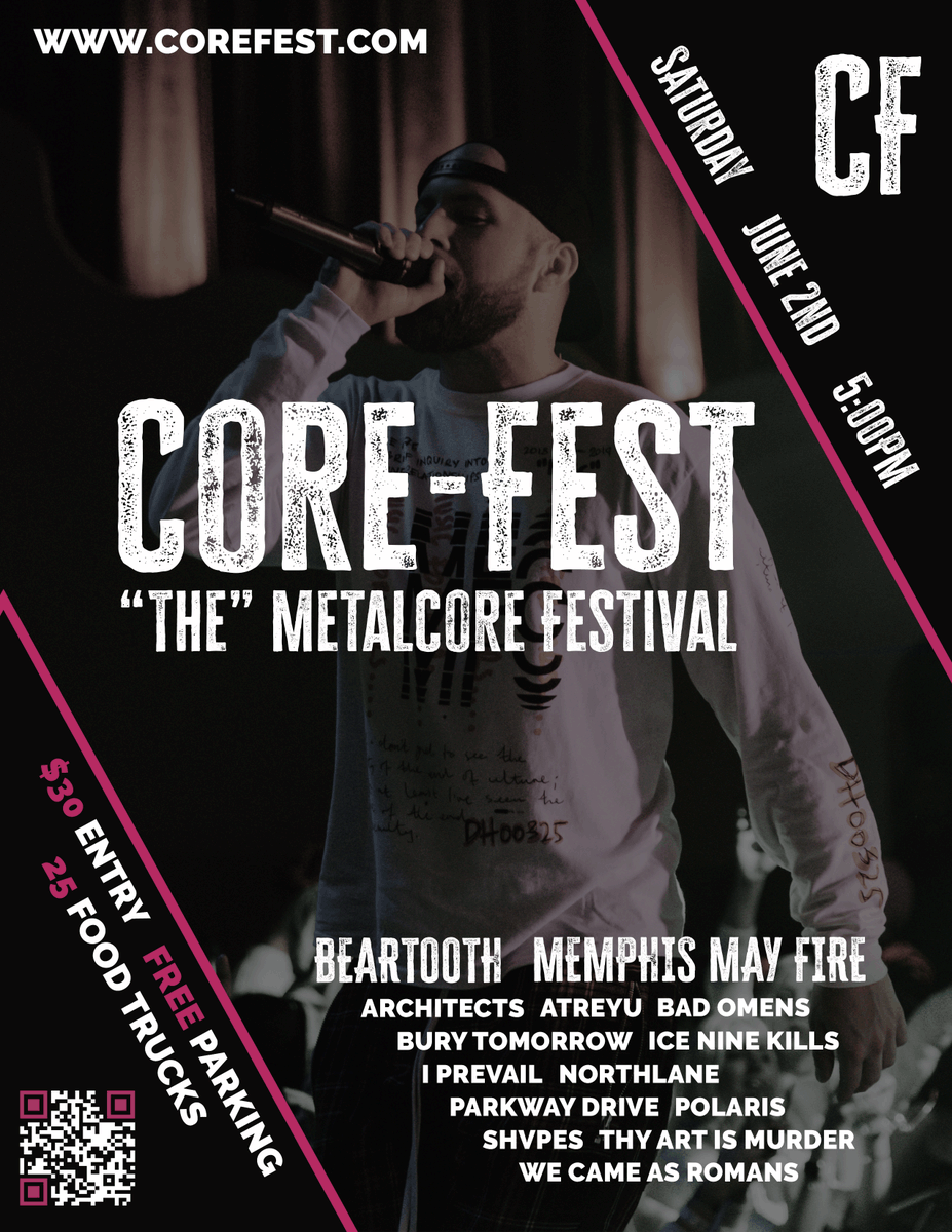 RussDesigned's tweet photo. For practice, I created this flyer for a fake music festival. Though I wish it was real.

Flyer on the window mockup provided by https://t.co/cuSbeIQ9lG

#AdobePhotoshop #Adobe #BandFlyer #Bands #Metalcore #BandDesign #GraphicDesign #FlyerDesign https://t.co/cPNgGRIgtc