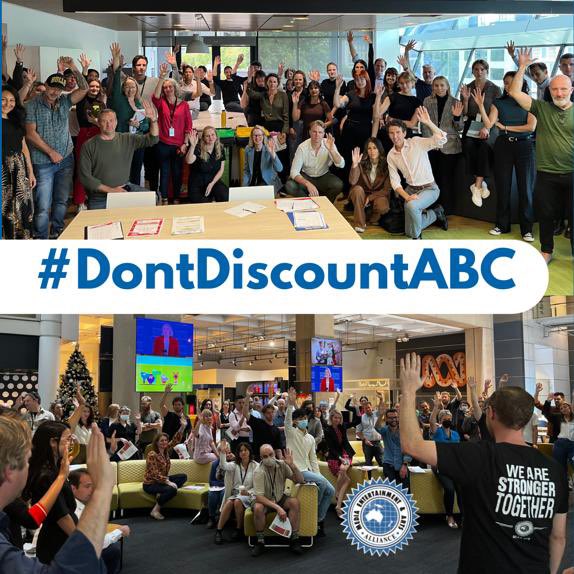 Working at the ABC has been the biggest professional privilege of my life - but for too many people, it’s not sustainable. Myself and my colleagues have been expected to take on more and more responsibility for the same pay for years. #DontDiscountABC