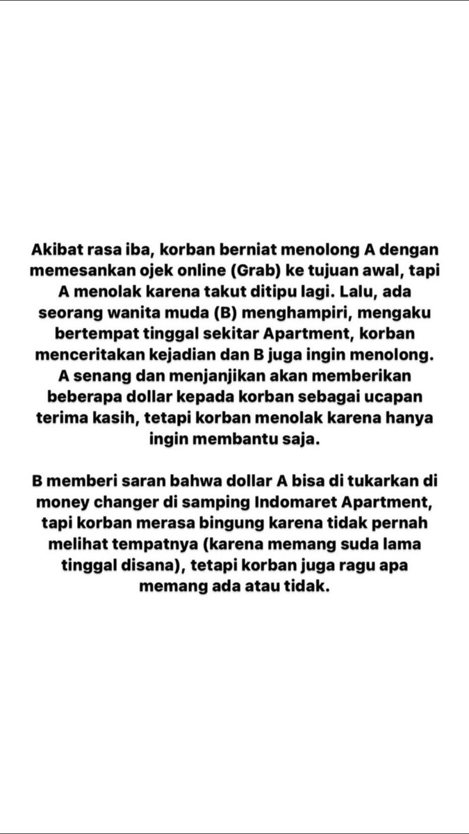 clearnightskies's tweet photo. (1) 
Selamat pagi, Teman-teman
Mau berbagi cerita, yang semoga bisa kita semua jadikan pelajaran.
Kejadian ini menimpa Tante gw dan yang gw post di sini adalah postingan sepupu gw yah

Twitter, please do your magic https://t.co/PNHB5VCNO7